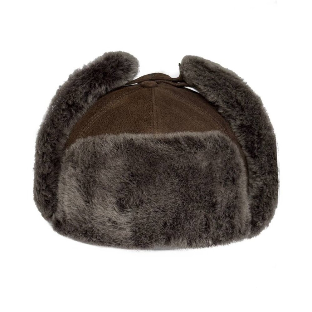 Shearling Sheepskin Leather Trapper Hat Aviator | Winter Hat | Ushanka - Picture 4 of 8